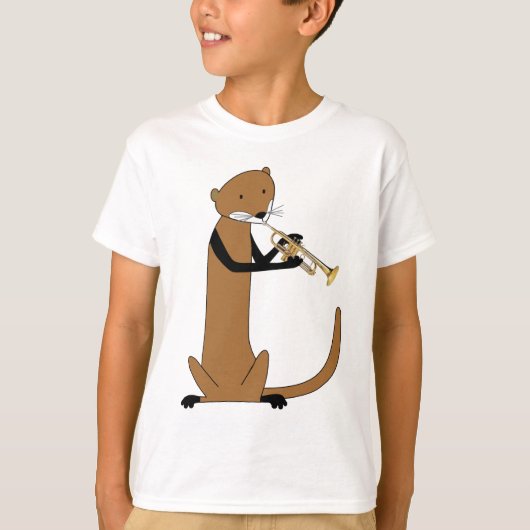 Otter die de Trumpet afspeelt T-shirt (Voorkant)