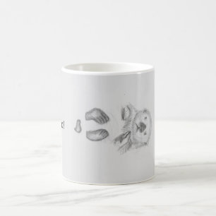 Otter die drijft in de mok van waterkoffie