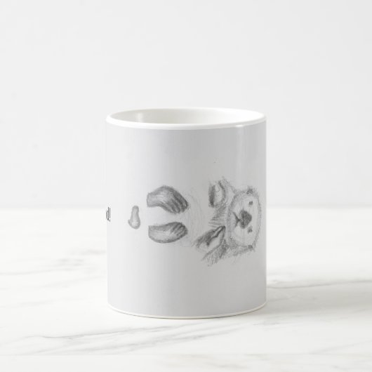 Otter die drijft in de mok van waterkoffie (Center)