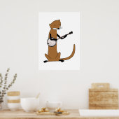 Otter die het Banjo-Poster afspeelt Poster (Keuken)