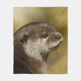 Otter die over zijn schouder kijkt fleece deken