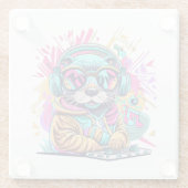otter Dj 90s sfeer Glazen Onderzetter (Achterkant)