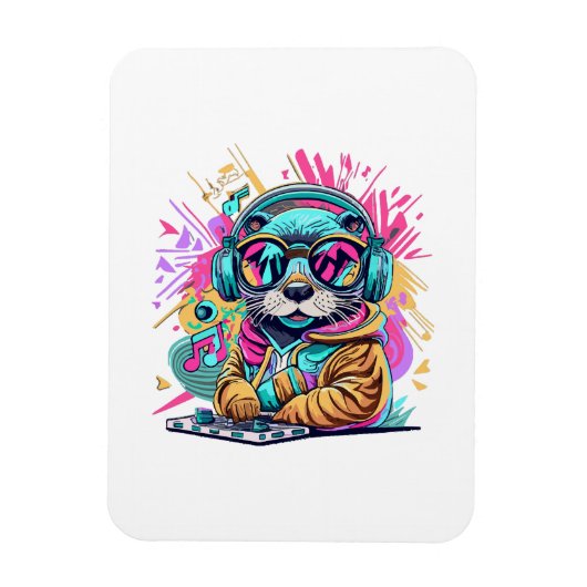 otter Dj 90s sfeer Magneet (Verticaal)