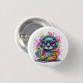otter Dj 90s sfeer Ronde Button 3,2 Cm (Voorkant /achterkant)