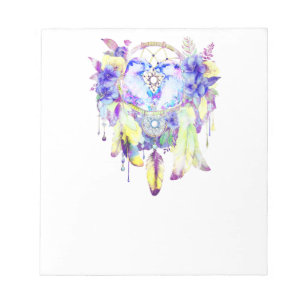 Otter Dreamcatcher Blauw Geel Bloemen Notitieblok