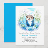 Otter Dreamscape Boy Baby shower Kaart (Voorkant / Achterkant)
