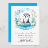 Otter Dreamscape Oasis Boy Baby shower Kaart (Voorkant / Achterkant)