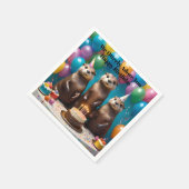 Otter drieling is dol op jou verjaardagsfeestje, servet (Hoek)