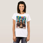 Otter drieling verjaardagsfeestje, t-shirt (Voorkant volledig)