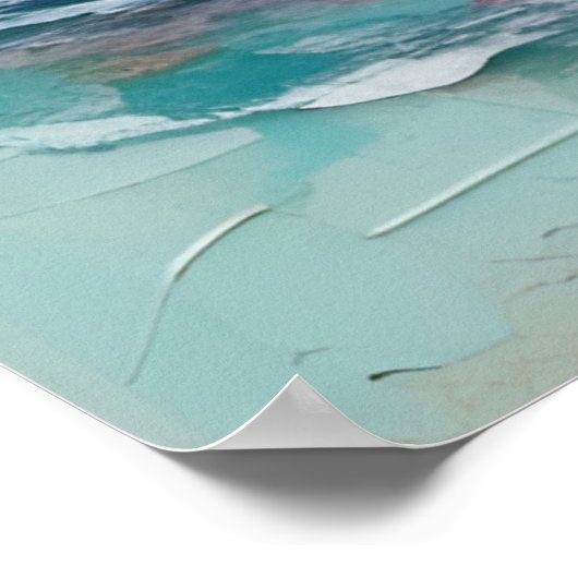 Otter drijvend op een roze flamingo grappige colla poster (Hoek)