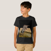 Otter Eating Tasty Fish, Kinder zwart T-shirt (Voorkant volledig)