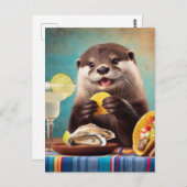 Otter eet taco's en oesters briefkaart (Voorkant / Achterkant)