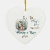 Otter en baby, onze eerste Moederdag Samen Keramisch Ornament (Voorkant)
