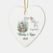 Otter en baby, onze eerste Moederdag Samen Keramisch Ornament (Links)