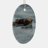 otter en baby van zee keramisch ornament (Rechts)