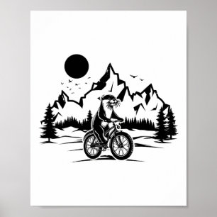 Otter fietst Bicycle Vintage bergfietsen Otter Poster