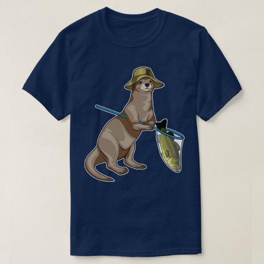 Otter Fisher Gevist vis T-shirt (Design voorkant)