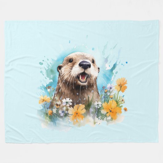 Otter  fleece deken (Voorkant (Horizontaal))