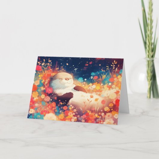 Otter Floral Hideaway Kaart (Voorkant)