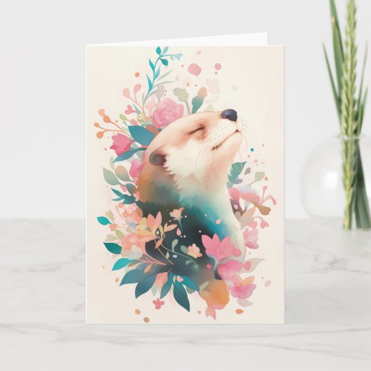 Otter Fluisteringen van Bloem Kaart (Voorkant)