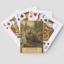Otter Forest Rivieren VINTAGE Pokerkaarten