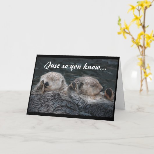 Otter Friends Kaart (Gele Bloem)