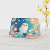 Otter Frolic in een vijver van bloemen Kaart (Gele Bloem)