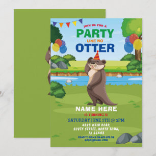 Otter Fun Birthday Party Park Zoo Animal Kaart