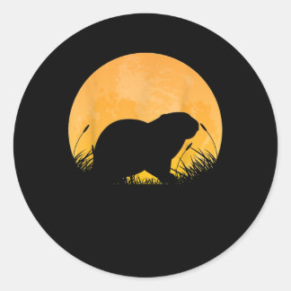 Otter Gemakkelijke Halloween Outfit Wezel Animal M Ronde Sticker