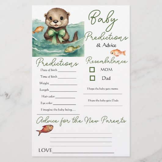 Otter Geslachtsneutrale Baby voorspellingen Advies (Voorkant)