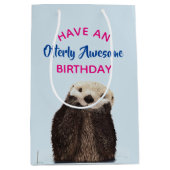 Otter Geweldige verjaardag Schattige Otter Pun Medium Cadeauzakje (Voorkant)