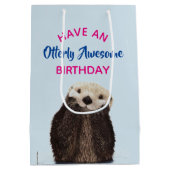 Otter Geweldige verjaardag Schattige Otter Pun Medium Cadeauzakje (Achterkant)