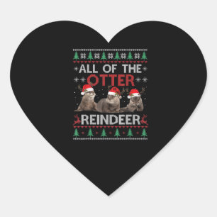 Otter Gift   Alle Otter Reindeer Kerstmis Hart Sticker