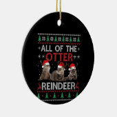Otter Gift | Alle Otter Reindeer Kerstmis Keramisch Ornament (Rechts)