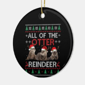Otter Gift | Alle Otter Reindeer Kerstmis Keramisch Ornament (Links)