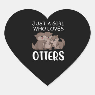 Otter Gift Alleen een meisje dat van Otters houd Hart Sticker