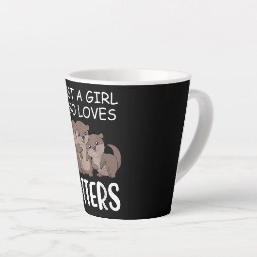 Otter Gift | Alleen een meisje dat van Otters houd Latte Mok (Rechterhoek)