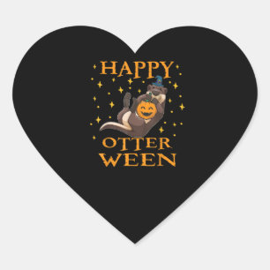 Otter Gift Happy Otter Cute Zee Otter Halloween Hart Sticker