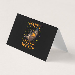 Otter Gift Happy Otter Cute Zee Otter Halloween Visitekaartje
