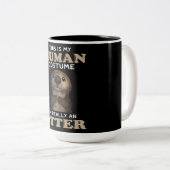 Otter Gift | Mijn menselijke kostuum Ik ben echt e Tweekleurige Koffiemok (Voorkant rechts)