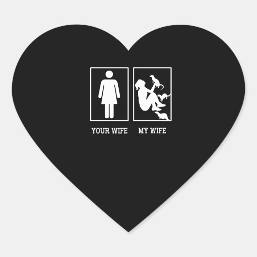 Otter Gift | Mijn vrouw-liefdesotter Hart Sticker (Voorkant)