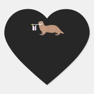 Otter Gift   Otter Demisexual Flag Cute LGBT Hart Sticker