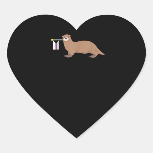 Otter Gift | Otter Demisexual Flag Cute LGBT Hart Sticker (Voorkant)