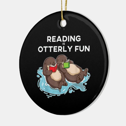 Otter Gift | Zee Otter Book Reading Gift Bookworm Keramisch Ornament (Links)