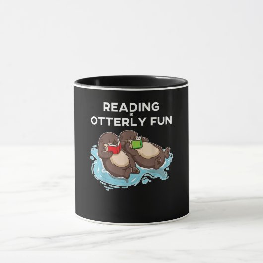 Otter Gift | Zee Otter Book Reading Gift Bookworm Mok (Midden)