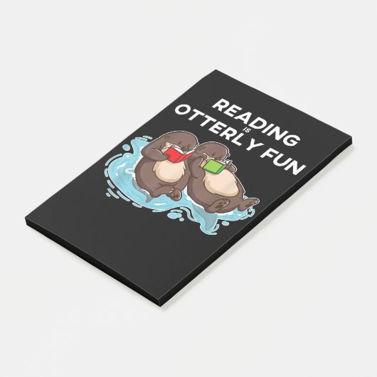 Otter Gift | Zee Otter Book Reading Gift Bookworm Post-it® Notes (Schuin)