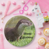 Otter Grass Wildlife Foto van Birthday Papieren Bordje (Feest)
