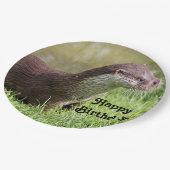 Otter Grass Wildlife Foto van Birthday Papieren Bordje (Gekanteld)