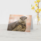 Otter Greetings Card Kaart (Gele Bloem)