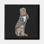 Otter Groom Bow Stropdas bruiloft Magneet (Voorkant)